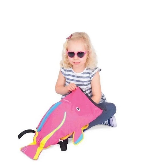 Trunki Medium PaddlePak Swim Waterproof Backpack - Coral Pink Fish 2-6yrs - Picture 4 of 4
